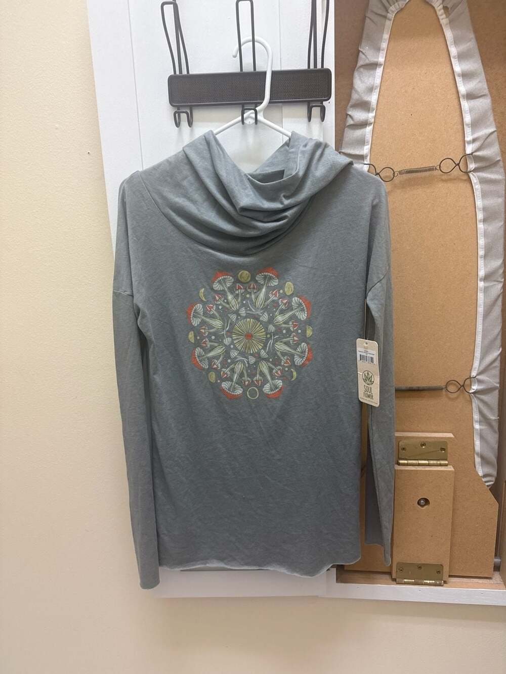 Soul Flower Mushroom Mandala Cowl Yoga Hoody Size S